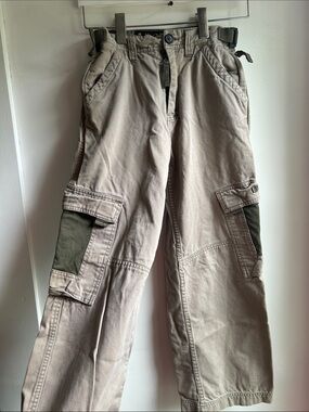 Boys size 12 Tan Cargo Work Pants - Durable Utility Style